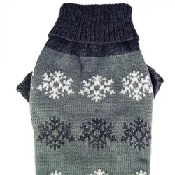 Grå hundesweater med snefnug