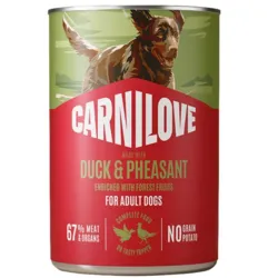Carnilove Dog Can Paté med and og fasan i 400g dåse set forfra