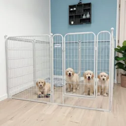 Ollipet hvalpegård m. stokke og gulvbeskytter | 100cm. Høj