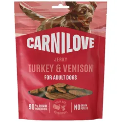 Carnilove Jerky Turkey with Venison bløde hundegodbidder med kalkun og vildt i pose