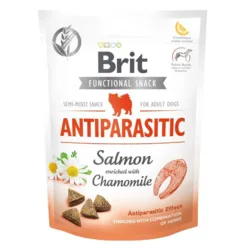 Brit Functional Snack Antiparasitic Salmon & Chamomile er lækre semi moist hundegodbidder med laks og kamille til voksne hunde