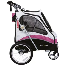 Petstro Journey Medium hundeklapvogn med netfront og store hjul