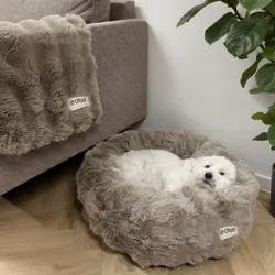 Ollipet Soft Wave Luksus Tæppe 100x75 cm og donutseng der passer til.