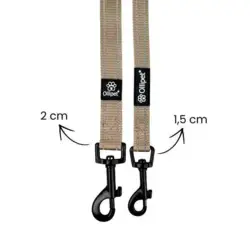 Ollipet dressurlinen findes i 2 forskellige bredder - Her i Khaki