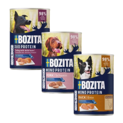 Bozita vådfoder til voksne hunde, i flere smagsvarianter