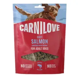 Carnilove Soft Snack Salmon with Thyme Small Bites hundegodbidder i pose