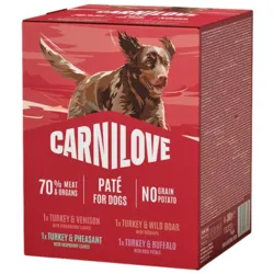 Carnilove Dog Pouch Paté Multipack med 4 smagsvarianter vådfoder til hund
