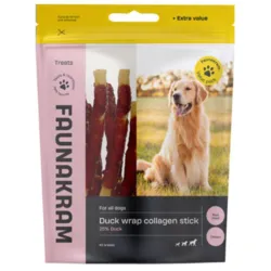 Faunakram duck wrap collagen stick 300g tyggeben med and i genlukkelig pose