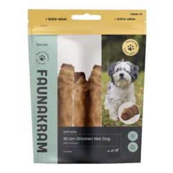 Faunakram chicken sausage in rawhide roll 300g til små hunde i pose