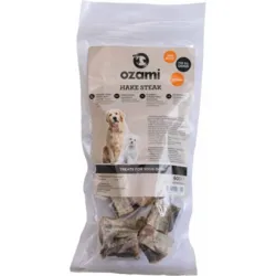 Ozami Dog Snack Hake Steak 60g pose med tørrede fiskestykker af kummel til hund