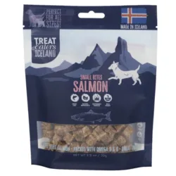 Treat Eaters Iceland Small Bites Salmon – små fiskegodbidder med laks, perfekte som belønning til hunde.