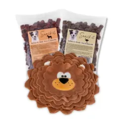 Pakketilbud med Snack'it Softies hundegodbidder og løve snusemåtte