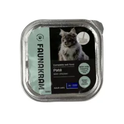 Faunakram cat paté with chicken milk topping 100g med kylling og laktosefri mælketopping til voksne katte