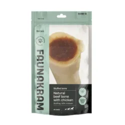 Faunakram Natural beef bone with stuffing med kylling til hund