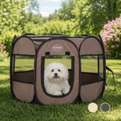 For Wagging tails foldbar hvalpegård er perfekt til camping