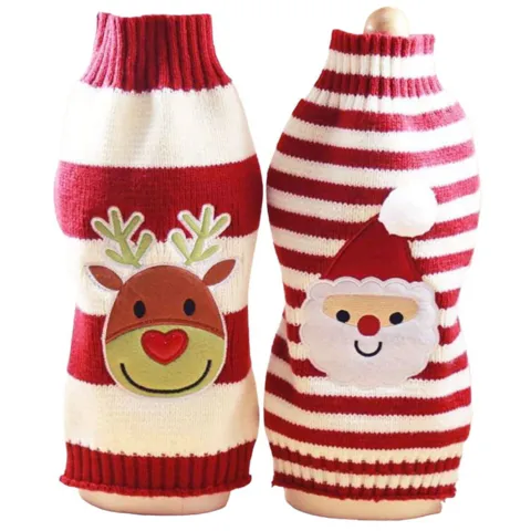 Stribet Julesweater med Rudolf