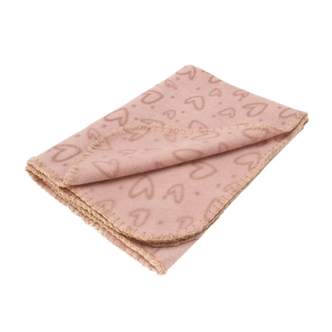Hundetæppe i fleece | M. hjerter i rosa