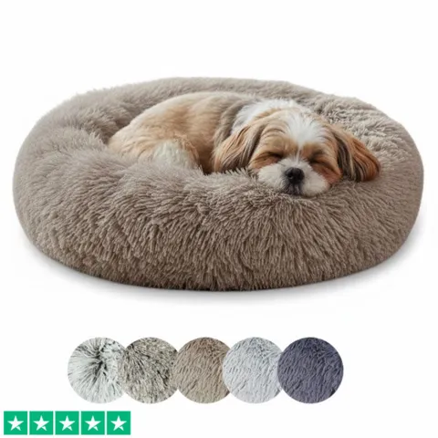 Dejlig blød hundekurv i Khaki. Perfekt til at putte og strække sig
