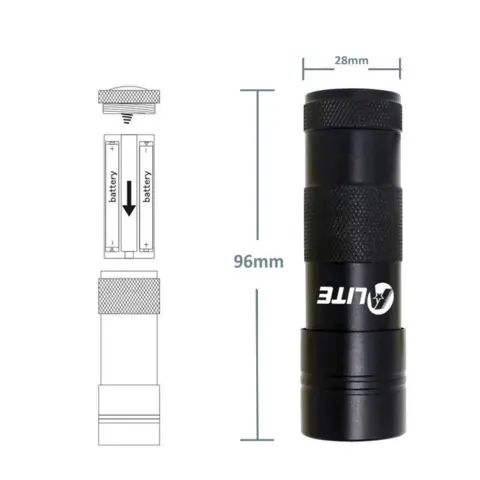 Ultraviolet UV led-lampe med 12 led's