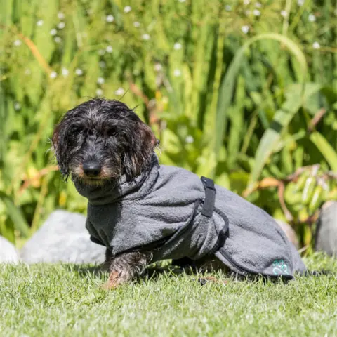 Grå hundebadekåbe | Trixie | Gravhund