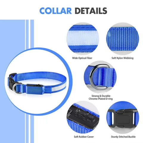 The Stripe Collar - Genopladeligt, lysende halsbånd