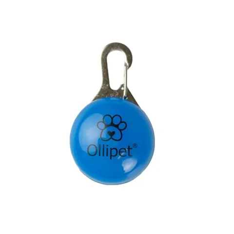 Ollipet DogBlink Safety LED i blå til hunde god i vintermånederne hvor det hurtigt bliver mørkt