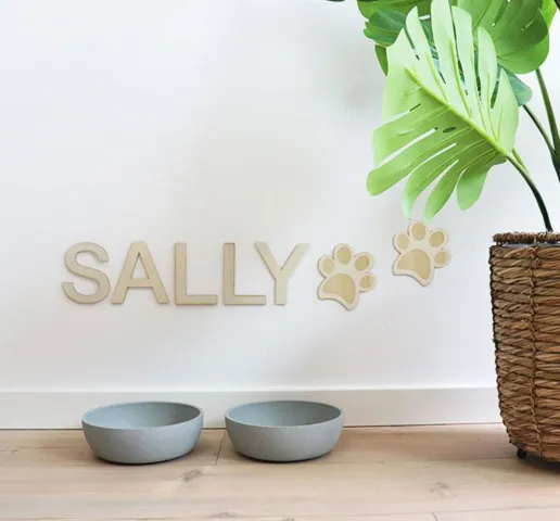 Træ bogstaver I Sally og 2 poter