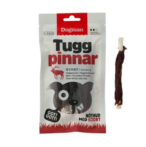 Dogman Tyggestænger med Hjort 5 Stk. | 12,5cm 