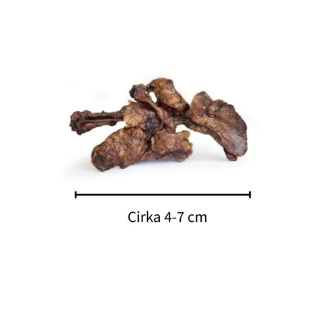 Snack’it Kaninlunger hundegodbid med størrelse på cirka 4-7 cm vist på hvid baggrund.