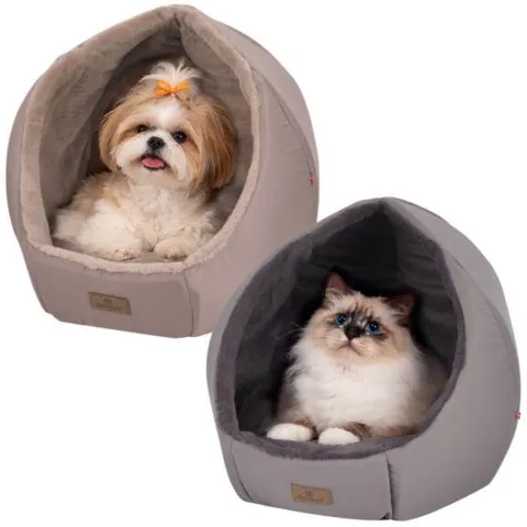 Ollipet hyggehule i grå og khaki - Kattehule og hundehule