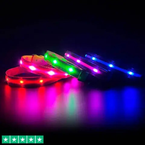 LED-hundehalsbånd | Genopladelig