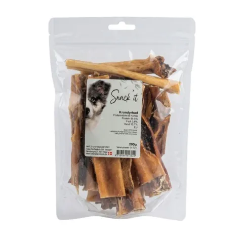 Snack'it Krondyrhud vist i emballagen