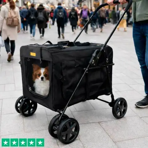 Ollipet Rimini klapvogn til hunde - perfekt til hårde underlag