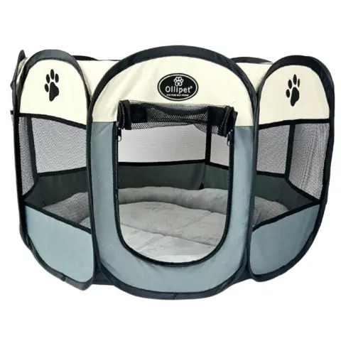 Ollipet Hvalpekravlegård m. madras, Ø 112 cm. Perfekt som tyg base for hvalpen eller den voksne hund.
