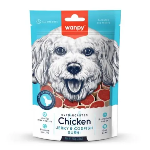 Wanpy Chicken Jerky & Codfish Sushi | 100g
