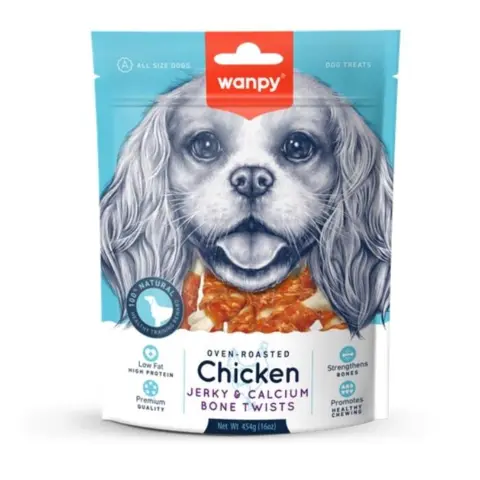 Wanpy Chicken Jerky & Calcium Bone Twists | 100g