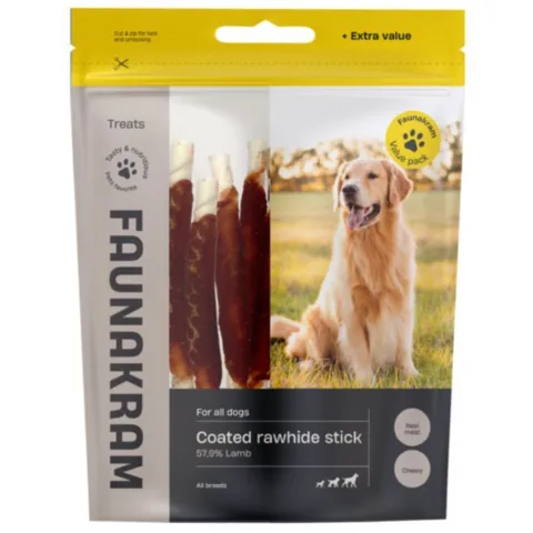 Faunakram Lamb Coated Rawhide Sticks | 300g