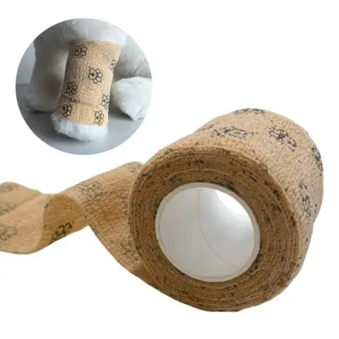 Smart bandage til hunde med sødt poteprint. Beskytter poter og sår.