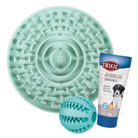 Lækkert aktivitetssæt til hvalpe som også plejet tænder og stimulere mentalt.