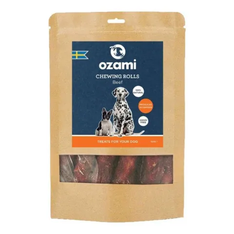 100% naturlige tyggeruller med lækker oksesmag til hunde