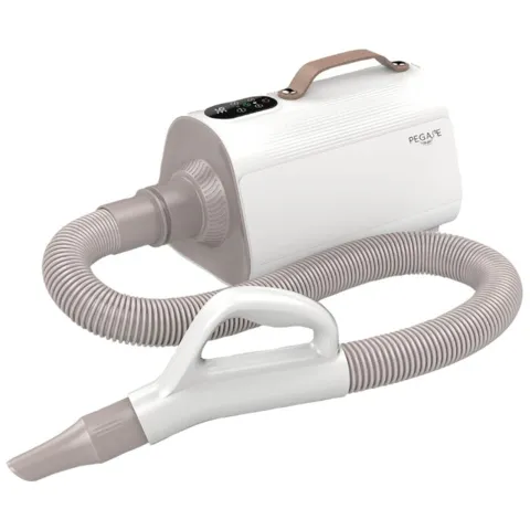 Kompakt og stilren blower med ergonomisk greb og fleksibel slange