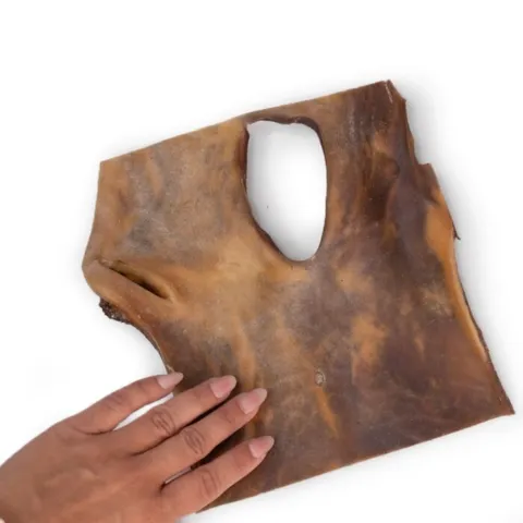 Stor tyggeplade på ca. 20 x 20 cm – perfekt til mellemstore og store hunde