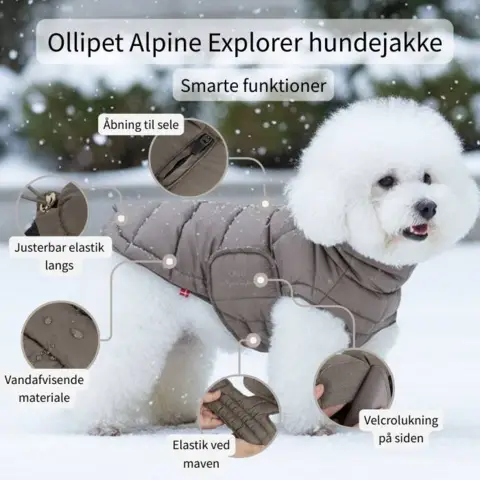 Den perfekte hundejakke til vintervejret i mokka farve
