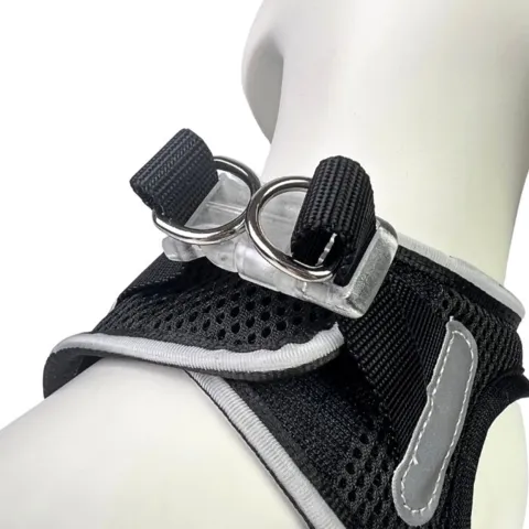 Step-in hundesele med LED-lys