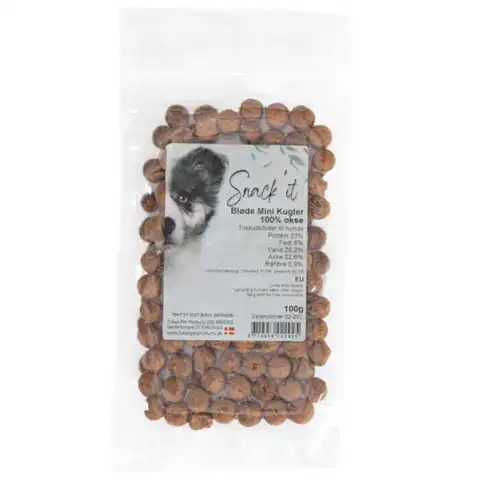 Snack'it bløde mini kugler med okse – singleprotein hundegodbidder med højt proteinindhold, ca. 1 cm