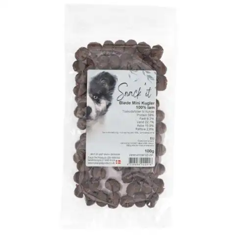Snack'it Bløde Mini Kugler, singleprotein | 100g