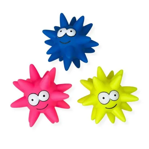 Pawise Vinyl spiny Star ball 15cm hundelegetøj med piv i assorterede farver