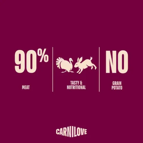 Carnilove Jerky Turkey Rabbit hundegodbidder med 90 procent kød uden korn og kartoffel