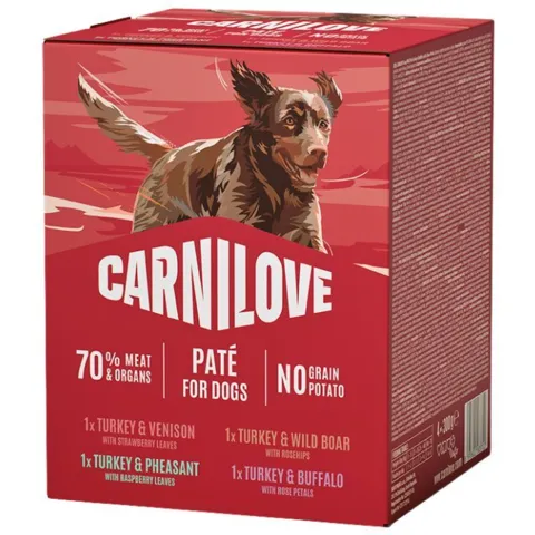 Carnilove Dog Pouch Paté Multipack med 4 smagsvarianter vådfoder til hund