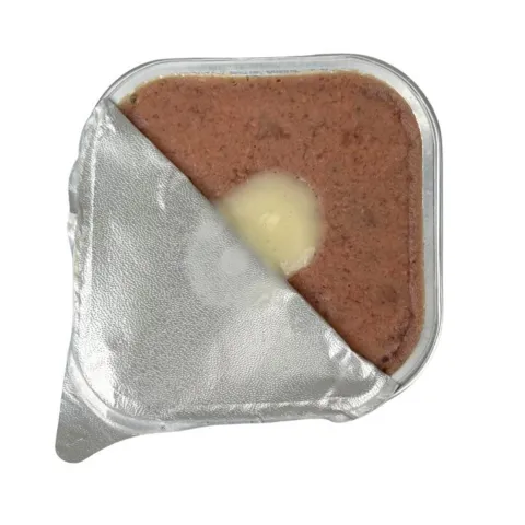 Faunakram vådfoder til kat med beef yogurt topping åben